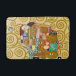 Gustav Klimt Fulfilment Nouveau Couple Bath Mat<br><div class="desc">Gustav Klimt,  Fulfilment 1910-1911 Art Nouveau Couple with Klimt's signature swirling design and beautiful gold painting.</div>