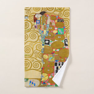 Gustav Klimt Fulfilment Nouveau Couple Bath Towel Set