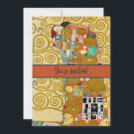 Gustav Klimt Fulfilment Nouveau Couple Invitation<br><div class="desc">Gustav Klimt,  Fulfilment 1910-1911 Art Nouveau Couple with Klimt's signature swirling design and beautiful gold painting.</div>