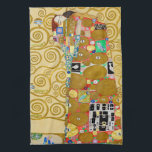 Gustav Klimt Fulfilment Nouveau Couple Kitchen Towel<br><div class="desc">Gustav Klimt,  Fulfilment 1910-1911 Art Nouveau Couple with Klimt's signature swirling design and beautiful gold painting.</div>