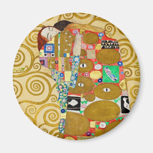 Gustav Klimt Fulfilment Nouveau Couple Magnet (Front)