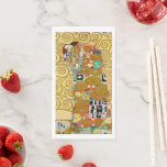 Gustav Klimt Fulfilment Nouveau Couple Napkin<br><div class="desc">Gustav Klimt,  Fulfilment 1910-1911 Art Nouveau Couple with Klimt's signature swirling design and beautiful gold painting.</div>