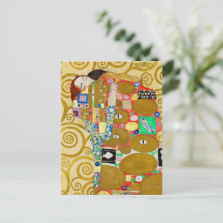 Gustav Klimt Fulfilment Nouveau Couple Postcard
