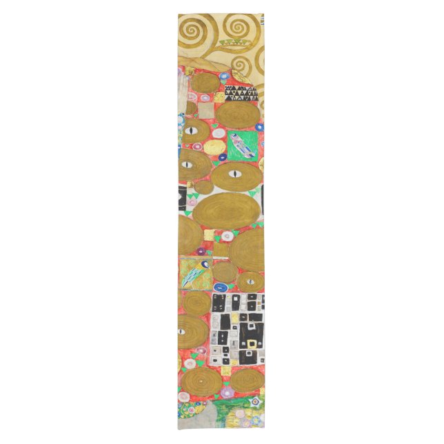 Gustav Klimt Fulfilment Nouveau Couple Short Table Runner (Front)