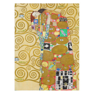 Gustav Klimt Fulfilment Nouveau Couple Tablecloth