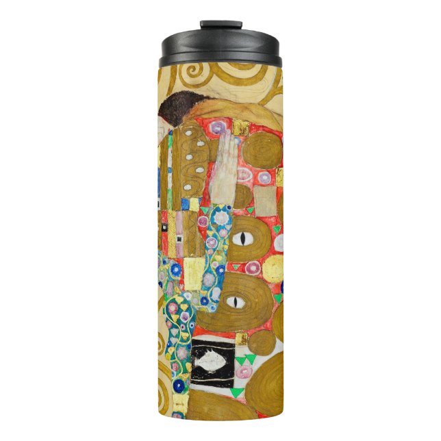 Gustav Klimt Fulfilment Nouveau Couple Thermal Tumbler (Front)