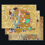 Gustav Klimt Fulfilment Nouveau Couple Wrapping Paper Sheet<br><div class="desc">Gustav Klimt,  Fulfilment 1910-1911 Art Nouveau Couple with Klimt's signature swirling design and beautiful gold painting.</div>