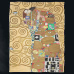 Gustav Klimt - Fulfilment, Stoclet Frieze Fleece Blanket<br><div class="desc">The Tree of Life,  Stoclet Frieze,  Fulfilment Lovers - Gustav Klimt,  Cardboard,  1909</div>