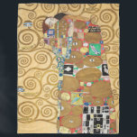 Gustav Klimt - Fulfilment, Stoclet Frieze Fleece Blanket<br><div class="desc">The Tree of Life,  Stoclet Frieze,  Fulfilment Lovers - Gustav Klimt,  Cardboard,  1909</div>