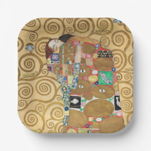 Gustav Klimt - Fulfilment, Stoclet Frieze Paper Plate