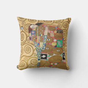 Gustav Klimt - Fulfilment, Stoclet Frieze Throw Pillow