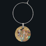 Gustav Klimt - Fulfilment, Stoclet Frieze Wine Charm<br><div class="desc">The Tree of Life,  Stoclet Frieze,  Fulfilment Lovers - Gustav Klimt,  Cardboard,  1909</div>