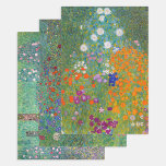 Gustav Klimt - Garden Masterpieces Selection Wrapping Paper Sheet<br><div class="desc">Gustav Klimt - Garden Masterpieces Selection:
 - Flower Garden - 1905-1907
 - Country Garden with Sunflowers / Farm Garden with Sunflowers - 1905-1906
 - Rosebushes under the Trees / Roses under the Trees - 1905</div>