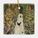 Gustav Klimt - Garden Path with Chickens Ceramic Ornament<br><div class="desc">Garden Path with Chickens - Gustav Klimt,  Oil on Canvas,  1916</div>