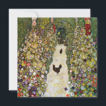 Gustav Klimt - Garden Path with Chickens Invitation<br><div class="desc">Garden Path with Chickens - Gustav Klimt,  Oil on Canvas,  1916</div>