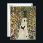Gustav Klimt - Garden Path with Chickens Postcard<br><div class="desc">Garden Path with Chickens - Gustav Klimt,  Oil on Canvas,  1916</div>