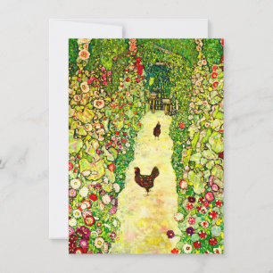 Gustav Klimt Garden with Chickens Invitation