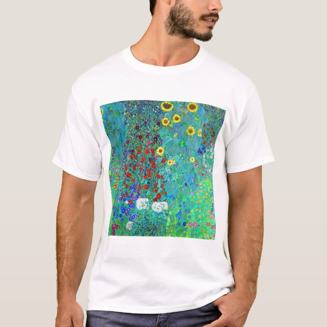 Gustav Klimt Garden with Sunflowers T-Shirt (Front)