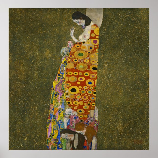 Gustav Klimt Hope 2 Oil, Gold & Platinum on Canvas Poster (Front)