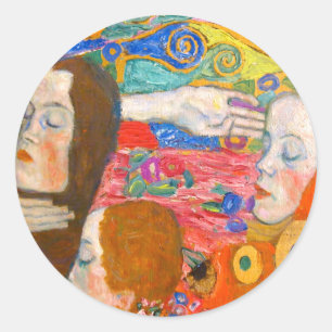 gustav klimt, hope ii classic round sticker