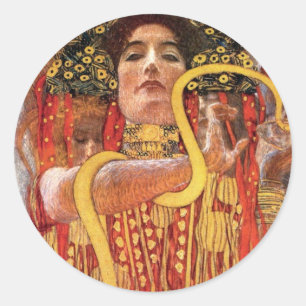 Gustav Klimt - Hygieia Medicine Goddess of Health Classic Round Sticker