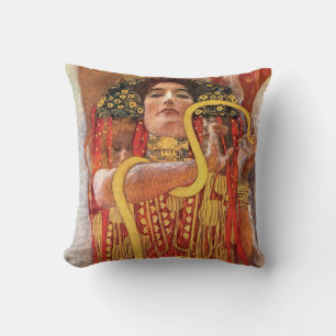 Gustav Klimt - Hygieia Medicine Goddess of Health Throw Pillow