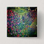 Gustav Klimt Italian Garden 2 Inch Square Button<br><div class="desc">Button featuring Gustav Klimt’s oil painting Italian Garden Landscape (1913). A beautiful garden of colourful flowers: red,  white,  pink,  purple. A great gift for fans of Art Nouveau and Austrian art.</div>