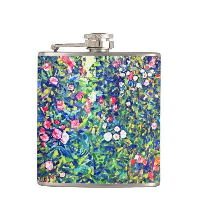 Gustav Klimt Italian Garden Hip Flask (Front)