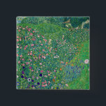 Gustav Klimt - Italian Garden Landscape 2 Inch Square Button<br><div class="desc">Italian Garden Landscape / Italian Horticultural Landscape - Gustav Klimt,  Oil on Canvas,  1913</div>