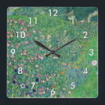 Gustav Klimt - Italian Garden Landscape Square Wall Clock<br><div class="desc">Italian Garden Landscape / Italian Horticultural Landscape - Gustav Klimt,  Oil on Canvas,  1913</div>