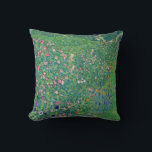 Gustav Klimt - Italian Garden Landscape Throw Pillow<br><div class="desc">Italian Garden Landscape / Italian Horticultural Landscape - Gustav Klimt,  Oil on Canvas,  1913</div>