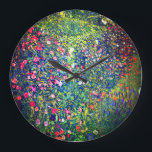 Gustav Klimt Italian Garden Large Clock<br><div class="desc">Clock featuring Gustav Klimt’s oil painting Italian Garden Landscape (1913). A beautiful garden of colourful flowers: red,  white,  pink,  purple. A great gift for fans of Art Nouveau and Austrian art.</div>