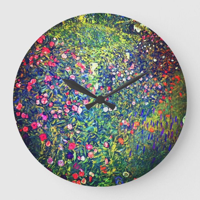 Gustav Klimt Italian Garden Large Clock (Front)