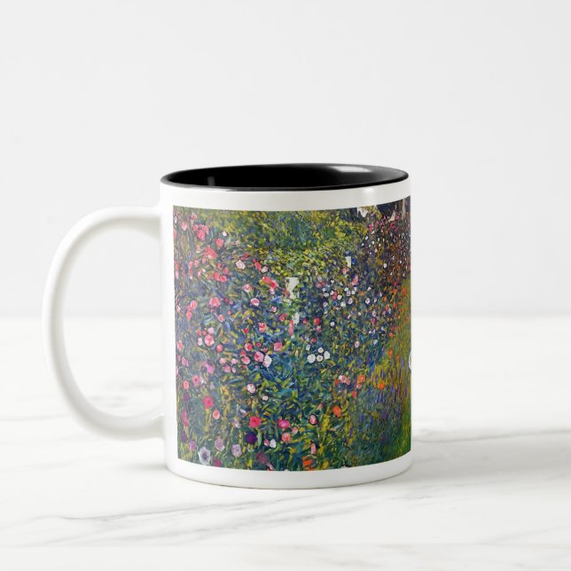 Gustav Klimt Italian Garden Two-Tone Coffee Mug (Left)