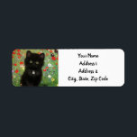 Gustav Klimt Kitten<br><div class="desc">Return Address Labels featuring a Gustav Klimt kitten! This black kitty wears a silver collar and sits in a field of red, blue, white, and yellow flowers. A wonderful gift for cat lovers and Austrian art enthusiasts!</div>