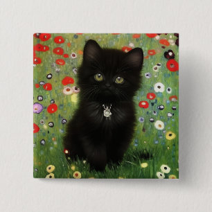 Gustav Klimt Kitten 2 Inch Square Button
