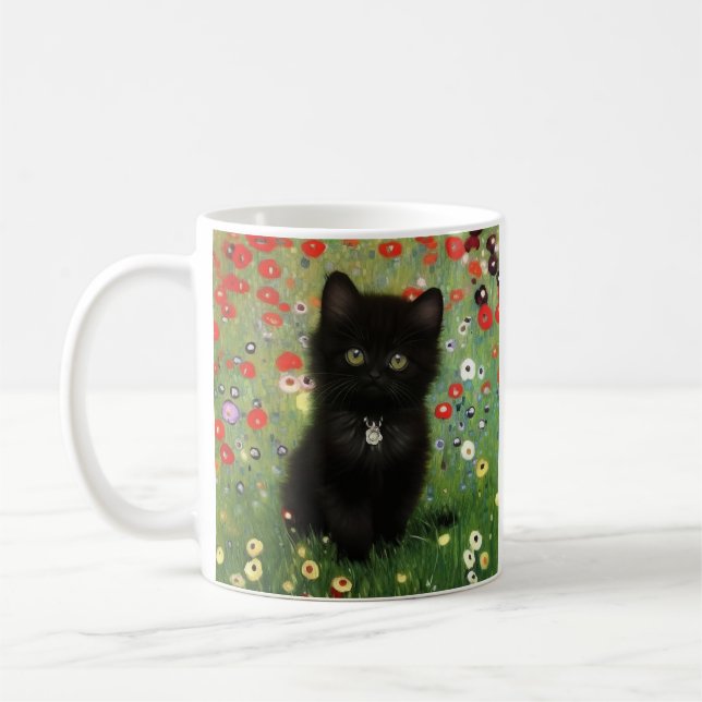 Gustav Klimt Kitten Coffee Mug (Left)