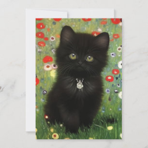 Gustav Klimt Kitten Invitation