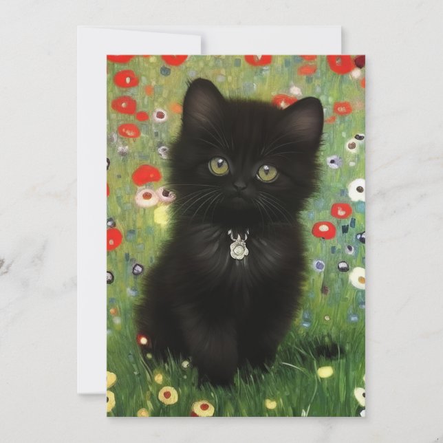 Gustav Klimt Kitten Save The Date (Front)
