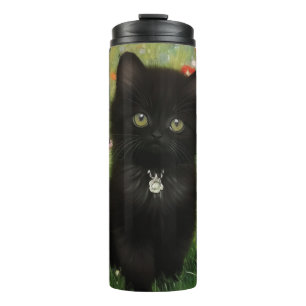 Gustav Klimt Kitten Thermal Tumbler