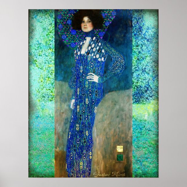 Gustav Klimt Lady in Blue Poster (Front)