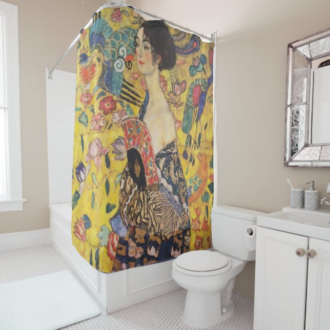 Gustav Klimt Lady With Fan Art Nouveau Painting (In Situ)