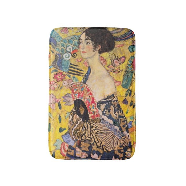 Gustav Klimt - Lady with Fan Bath Mat (Front Vertical)