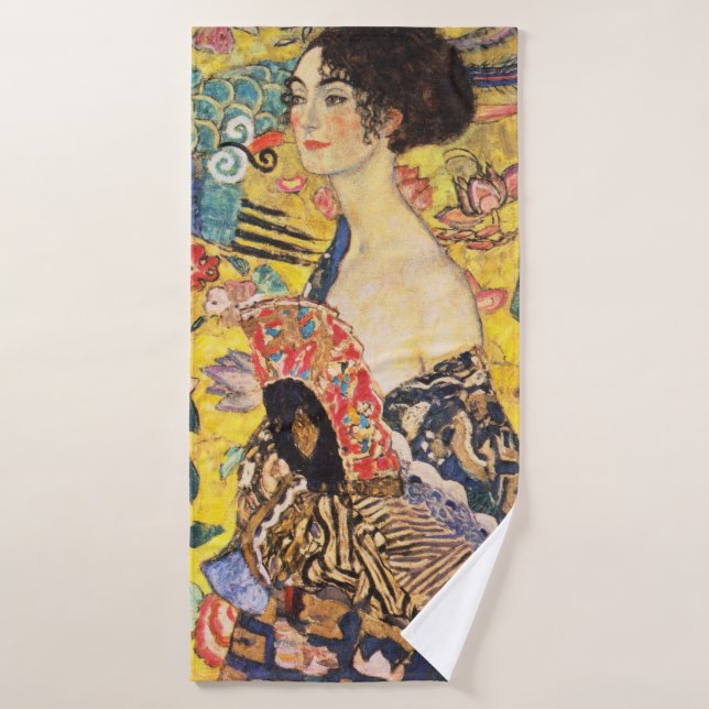 Gustav Klimt Lady With Fan Bath Towel (Bath Towel)