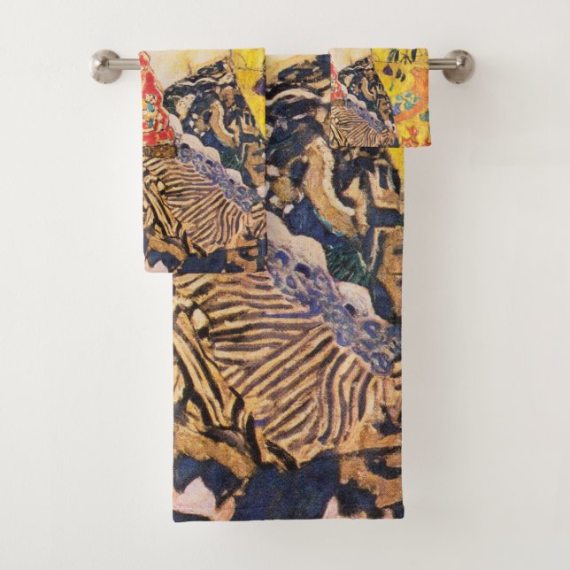 Gustav Klimt Lady With Fan Bath Towel Set (Insitu)