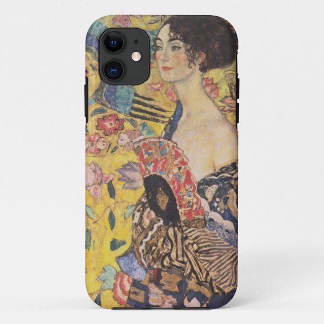 Gustav Klimt Lady With Fan iPhone Case (Back)