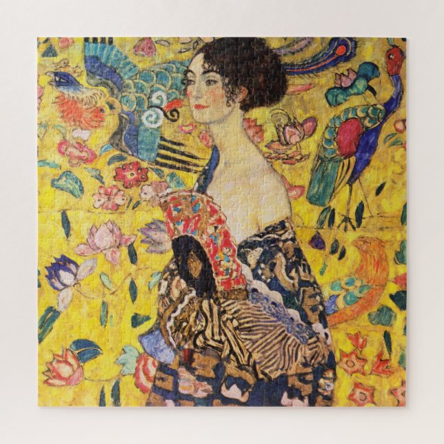 Gustav Klimt Lady With Fan Jigsaw Puzzle (Vertical)