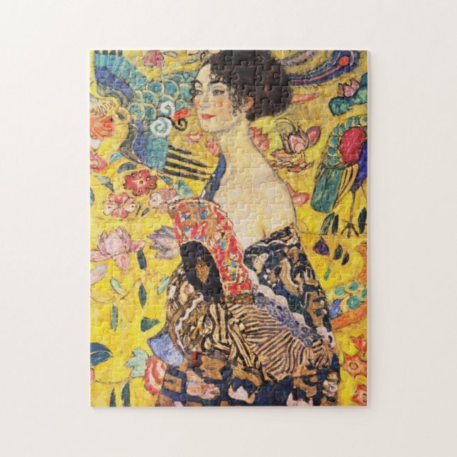 Gustav Klimt Lady With Fan Jigsaw Puzzle (Vertical)