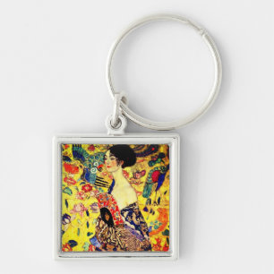 Gustav Klimt Lady with Fan Keychain
