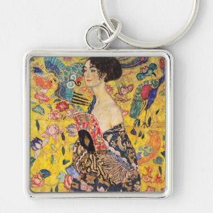 Gustav Klimt - Lady with Fan Keychain